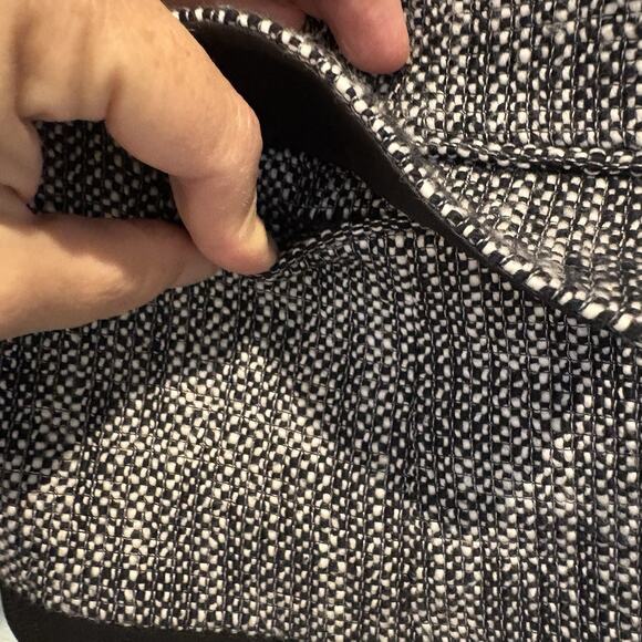 Talbots Tweed Blazer Petite 10P Black Classic Preppy Suit Jacket Grosgrain Trim - Picture 7 of 16